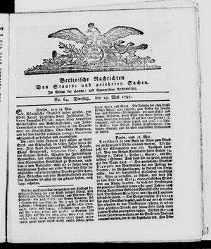 Berlinische Nachrichten von Staats- und gelehrten Sachen vom 29.05.1798