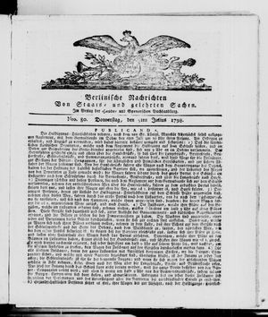 Berlinische Nachrichten von Staats- und gelehrten Sachen vom 05.07.1798
