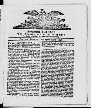 Berlinische Nachrichten von Staats- und gelehrten Sachen vom 23.08.1798
