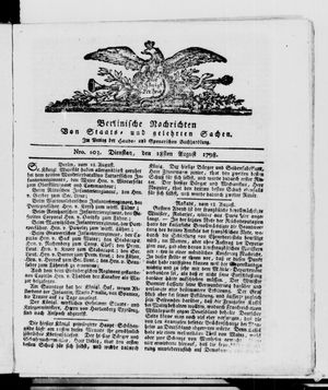 Berlinische Nachrichten von Staats- und gelehrten Sachen vom 28.08.1798