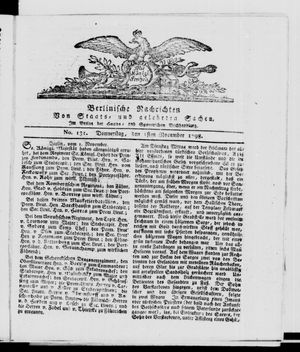 Berlinische Nachrichten von Staats- und gelehrten Sachen vom 01.11.1798