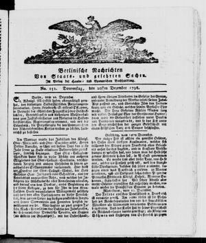 Berlinische Nachrichten von Staats- und gelehrten Sachen vom 20.12.1798