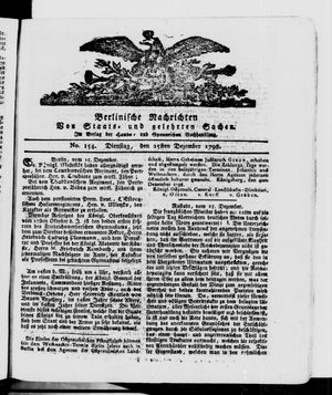 Berlinische Nachrichten von Staats- und gelehrten Sachen vom 25.12.1798