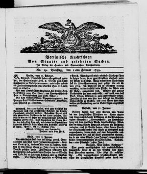 Berlinische Nachrichten von Staats- und gelehrten Sachen vom 12.02.1799