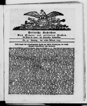 Berlinische Nachrichten von Staats- und gelehrten Sachen vom 26.02.1799