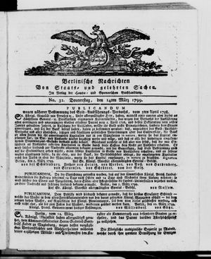 Berlinische Nachrichten von Staats- und gelehrten Sachen vom 14.03.1799
