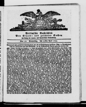 Berlinische Nachrichten von Staats- und gelehrten Sachen vom 25.04.1799