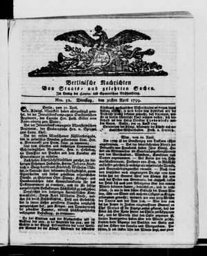 Berlinische Nachrichten von Staats- und gelehrten Sachen vom 30.04.1799