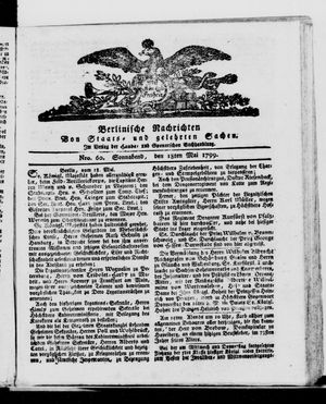 Berlinische Nachrichten von Staats- und gelehrten Sachen vom 18.05.1799