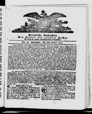 Berlinische Nachrichten von Staats- und gelehrten Sachen vom 01.06.1799