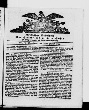 Berlinische Nachrichten von Staats- und gelehrten Sachen vom 29.06.1799