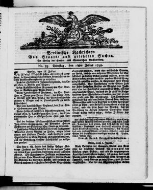 Berlinische Nachrichten von Staats- und gelehrten Sachen vom 16.07.1799