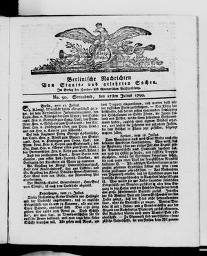 Berlinische Nachrichten von Staats- und gelehrten Sachen vom 27.07.1799