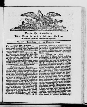 Berlinische Nachrichten von Staats- und gelehrten Sachen vom 05.09.1799