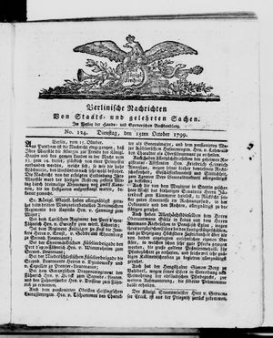 Berlinische Nachrichten von Staats- und gelehrten Sachen vom 15.10.1799