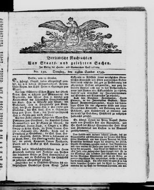 Berlinische Nachrichten von Staats- und gelehrten Sachen vom 29.10.1799