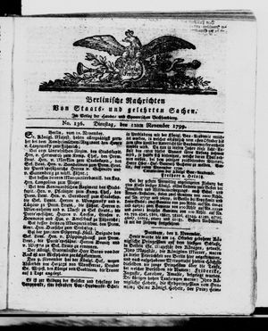 Berlinische Nachrichten von Staats- und gelehrten Sachen vom 12.11.1799