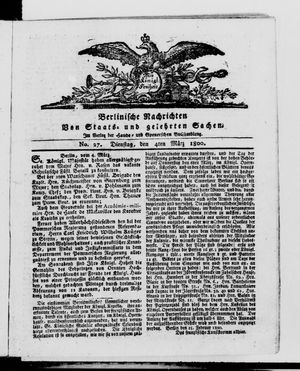 Berlinische Nachrichten von Staats- und gelehrten Sachen vom 04.03.1800
