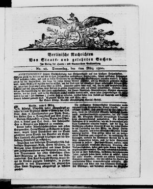 Berlinische Nachrichten von Staats- und gelehrten Sachen on Mar 6, 1800