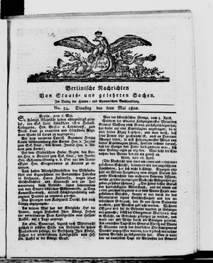 Berlinische Nachrichten von Staats- und gelehrten Sachen vom 06.05.1800
