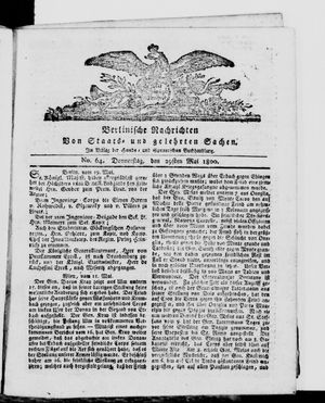 Berlinische Nachrichten von Staats- und gelehrten Sachen vom 29.05.1800