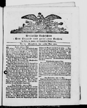 Berlinische Nachrichten von Staats- und gelehrten Sachen vom 31.05.1800