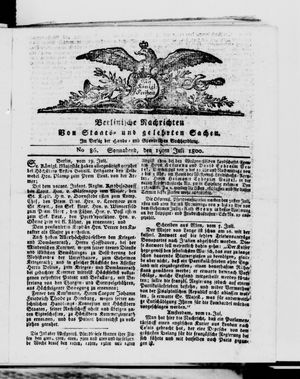 Berlinische Nachrichten von Staats- und gelehrten Sachen vom 19.07.1800