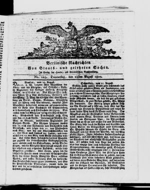 Berlinische Nachrichten von Staats- und gelehrten Sachen vom 28.08.1800