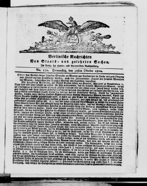 Berlinische Nachrichten von Staats- und gelehrten Sachen vom 30.10.1800