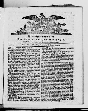 Berlinische Nachrichten von Staats- und gelehrten Sachen vom 03.02.1801