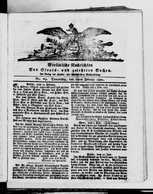 Berlinische Nachrichten von Staats- und gelehrten Sachen vom 12.02.1801