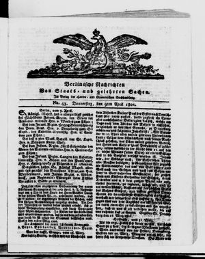 Berlinische Nachrichten von Staats- und gelehrten Sachen vom 09.04.1801
