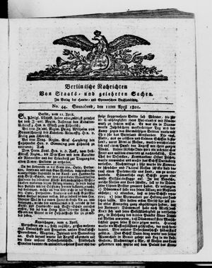 Berlinische Nachrichten von Staats- und gelehrten Sachen vom 11.04.1801