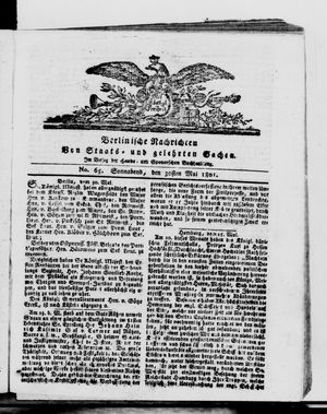 Berlinische Nachrichten von Staats- und gelehrten Sachen vom 30.05.1801