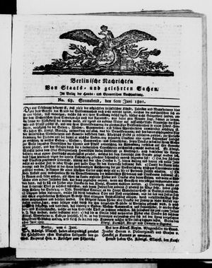 Berlinische Nachrichten von Staats- und gelehrten Sachen vom 06.06.1801