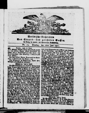 Berlinische Nachrichten von Staats- und gelehrten Sachen vom 16.06.1801
