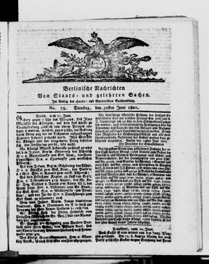 Berlinische Nachrichten von Staats- und gelehrten Sachen vom 30.06.1801