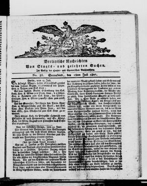 Berlinische Nachrichten von Staats- und gelehrten Sachen vom 18.07.1801