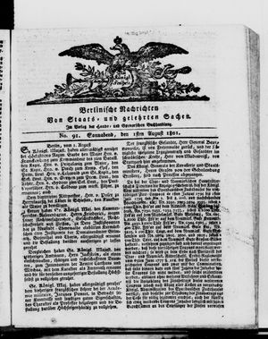 Berlinische Nachrichten von Staats- und gelehrten Sachen vom 01.08.1801