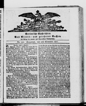 Berlinische Nachrichten von Staats- und gelehrten Sachen vom 05.09.1801