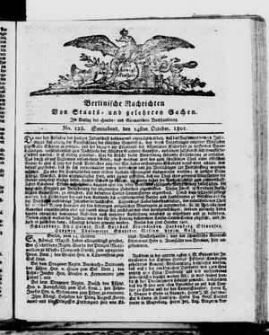 Berlinische Nachrichten von Staats- und gelehrten Sachen vom 24.10.1801