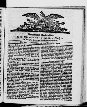 Berlinische Nachrichten von Staats- und gelehrten Sachen vom 03.12.1801
