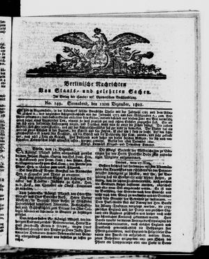 Berlinische Nachrichten von Staats- und gelehrten Sachen vom 12.12.1801