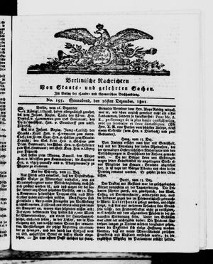 Berlinische Nachrichten von Staats- und gelehrten Sachen vom 26.12.1801