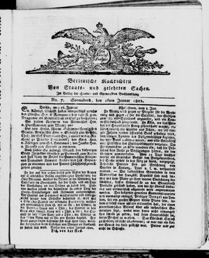 Berlinische Nachrichten von Staats- und gelehrten Sachen vom 16.01.1802