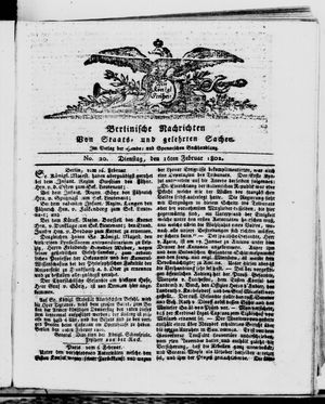 Berlinische Nachrichten von Staats- und gelehrten Sachen vom 16.02.1802