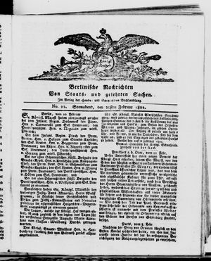 Berlinische Nachrichten von Staats- und gelehrten Sachen vom 20.02.1802