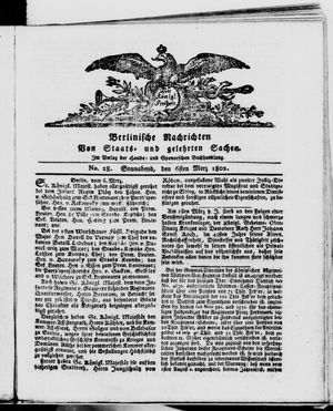 Berlinische Nachrichten von Staats- und gelehrten Sachen vom 06.03.1802