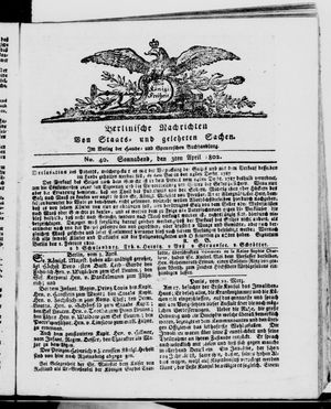 Berlinische Nachrichten von Staats- und gelehrten Sachen vom 03.04.1802