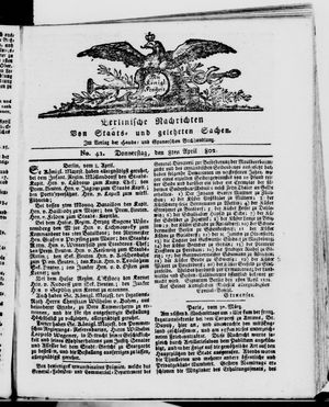 Berlinische Nachrichten von Staats- und gelehrten Sachen vom 08.04.1802